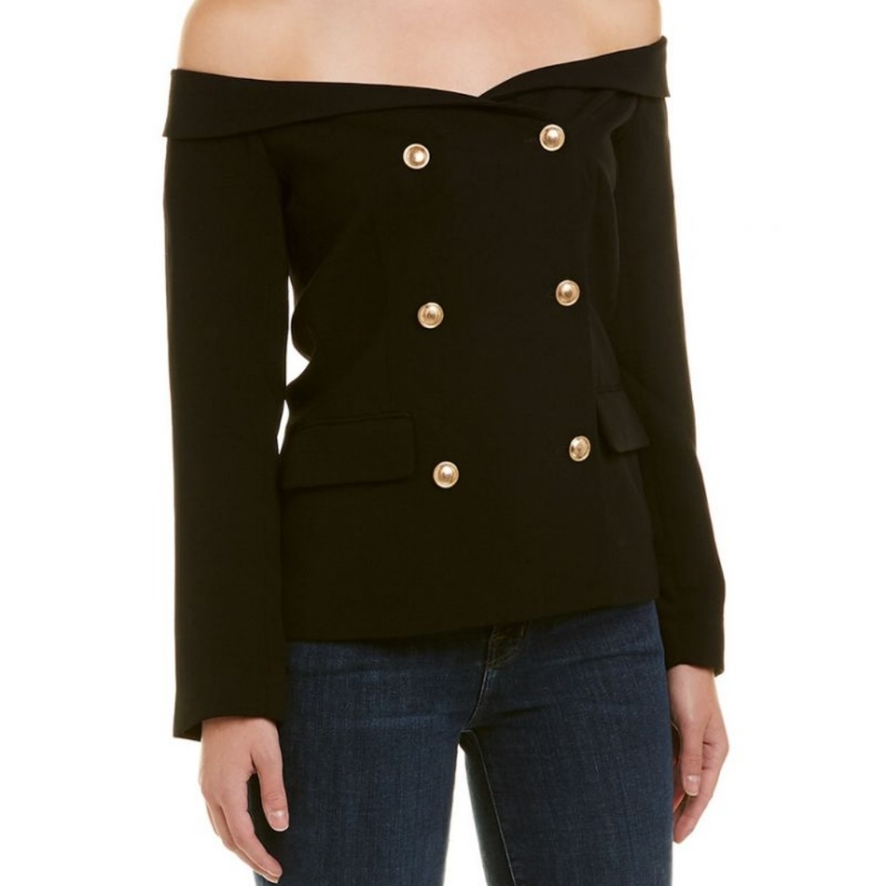 COPY - Double Breasted Off the Shoulder Blazer